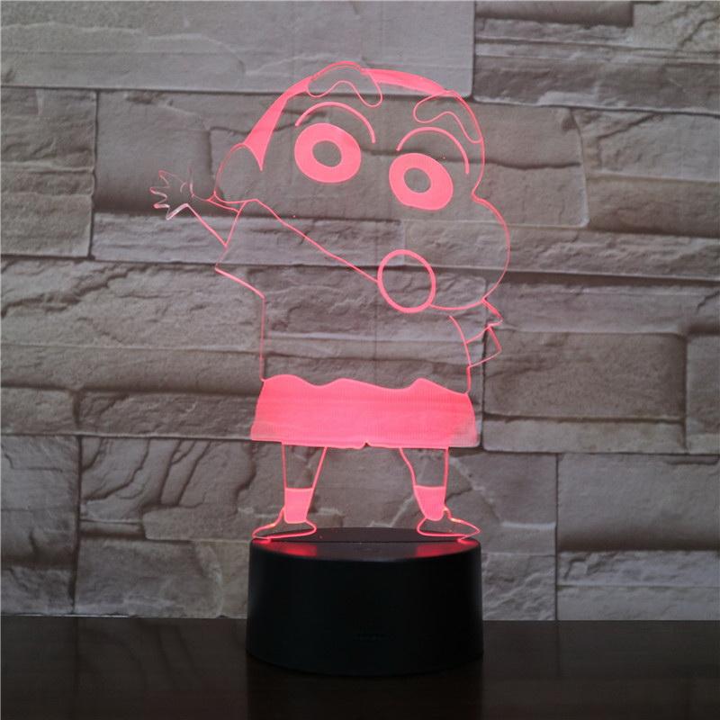 Anime Crayon Shin-chan Figure Room 3D Illusion Lamp Night Light