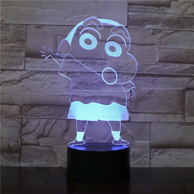 Anime Crayon Shin-chan Figure Room 3D Illusion Lamp Night Light