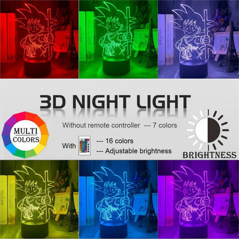 Image of Anime Dragon Ball Young Goku 01 3D Illusion Lamp Night Light