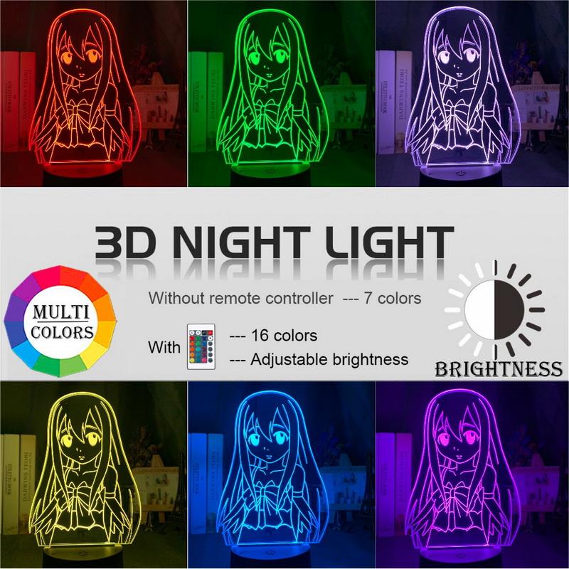 Anime Fairy Tail Ultear Milkovich Figure 3D Illusion Lamp Night Light