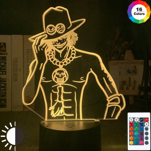 Image of Anime One Piece Portgas D Ace 3D Illusion Lamp Night Light