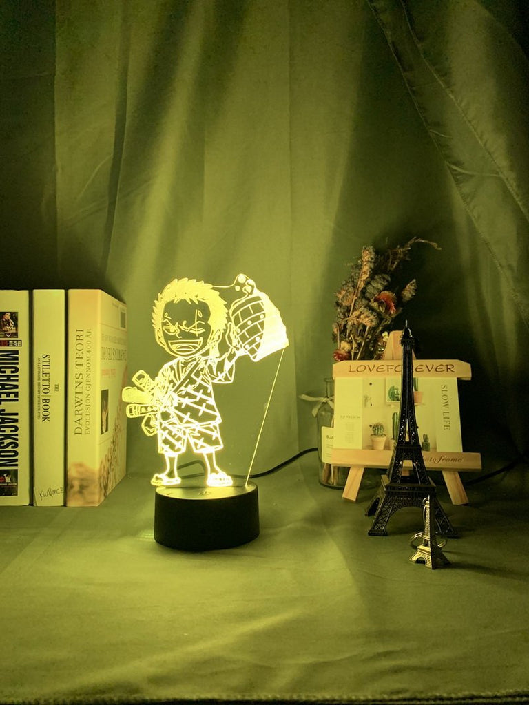 Anime ONE PIECE Roronoa Zoro Figure 3D Illusion Lamp Night Light