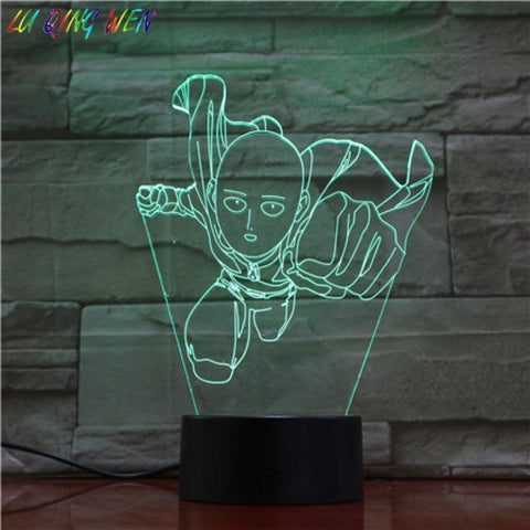 Image of Anime One Punch Man 3D Illusion Lamp Night Light