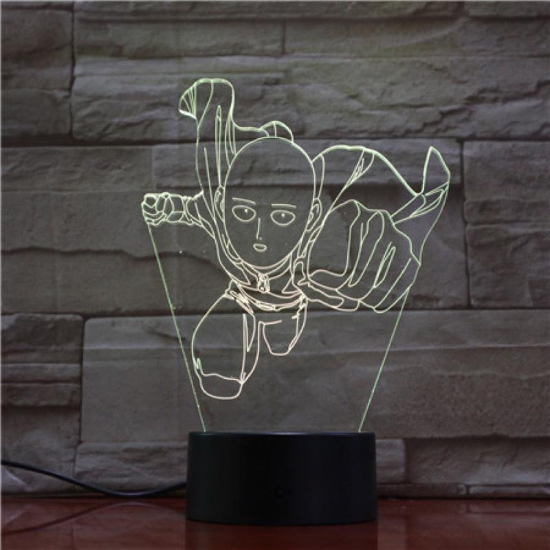 Anime One Punch Man 3D Illusion Lamp Night Light