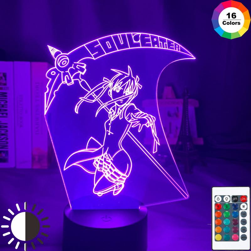 Anime Soul Eater Maka Albarn Figure 3D Illusion Lamp Night Light 5036