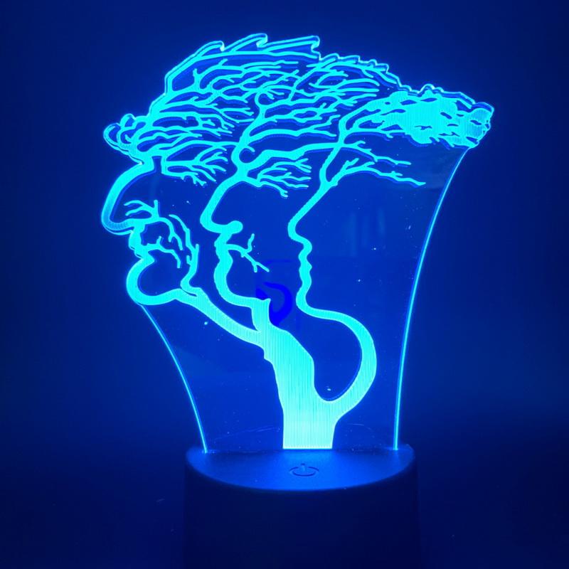 Art Tree Face 3D Illusion Lamp Night Light