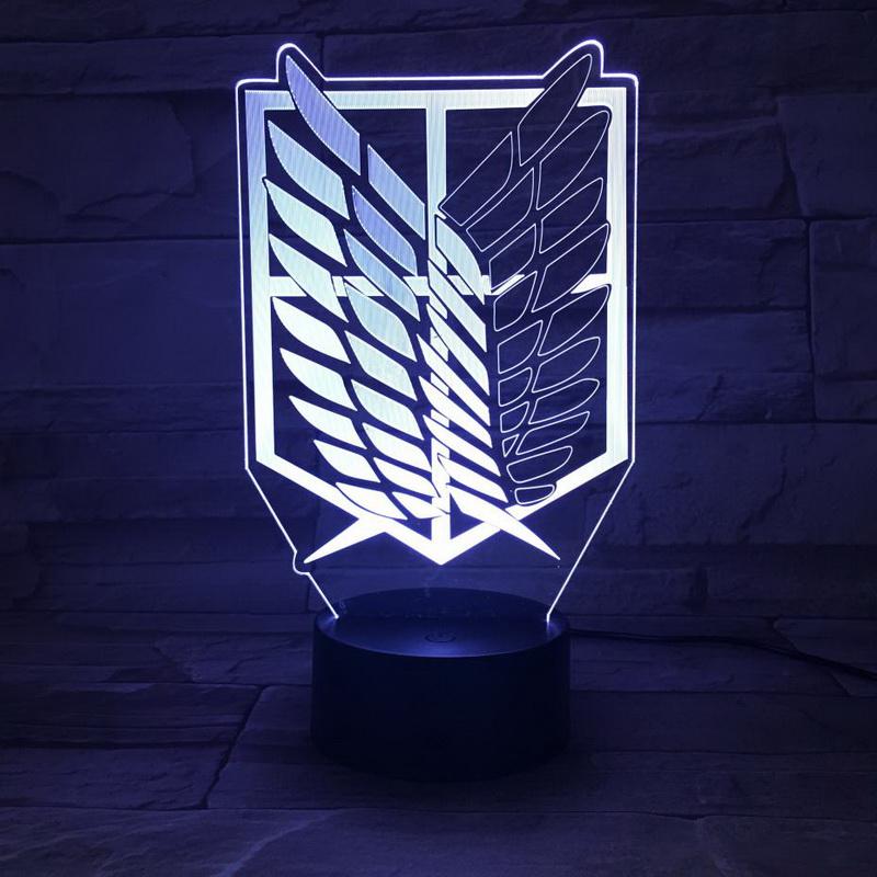 Attack on Titan Logo 3D Illusion Lamp Night Light