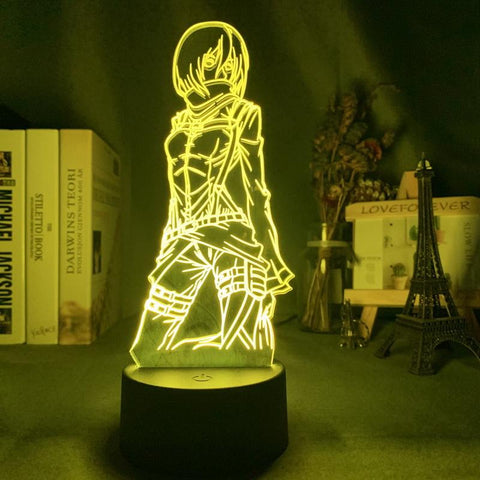 Image of Attack on Titan Mikasa Ackerman Figure 3D Illusion Lamp Night Light