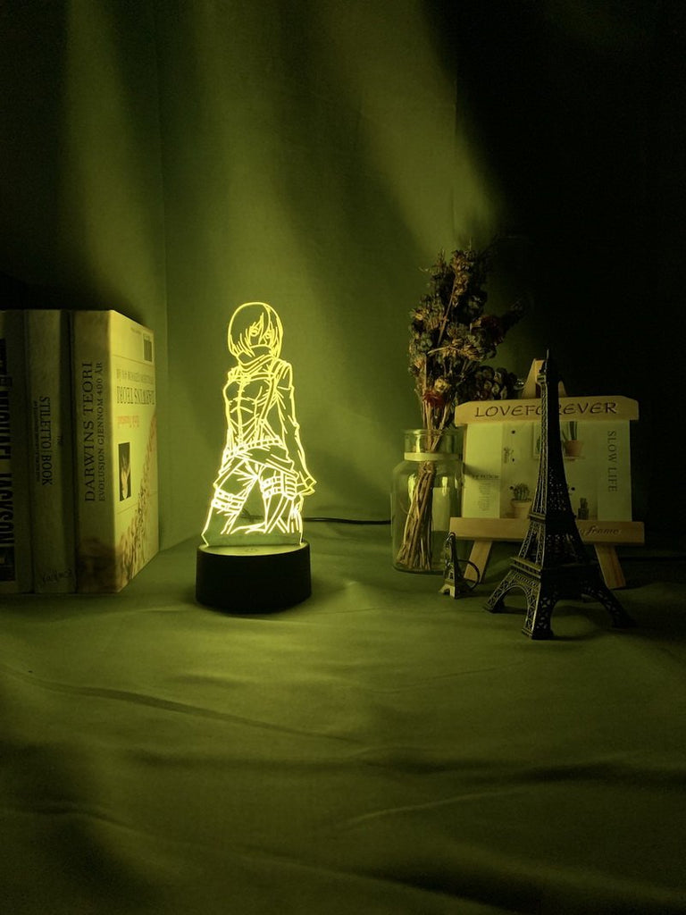 Attack on Titan Mikasa Ackerman Figure 3D Illusion Lamp Night Light