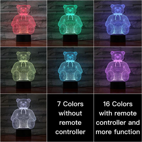 Image of Baby Bear 3D Illusion Lamp Night Light