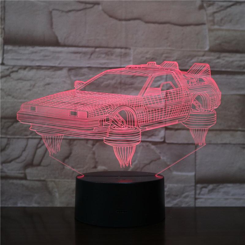 Back To The Future Vehicle Car Novel 3D Illusion Lamp Night Light