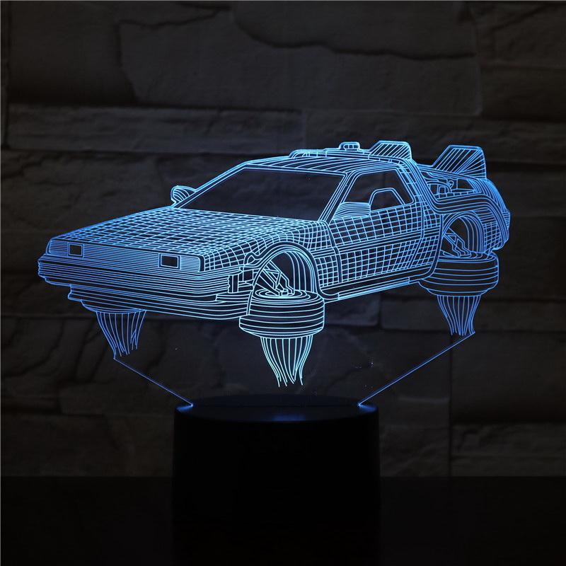 Back To The Future Vehicle Car Novel 3D Illusion Lamp Night Light