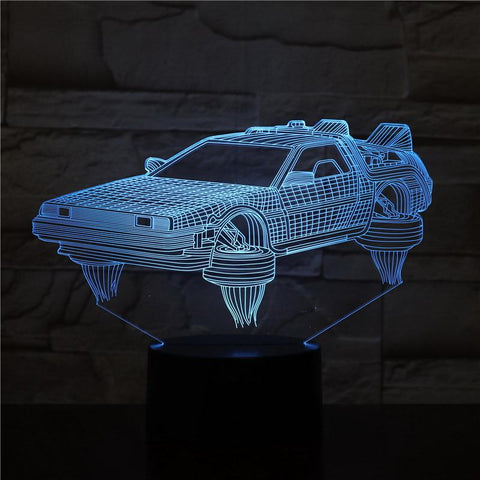 Image of Back To The Future Vehicle Car Novel 3D Illusion Lamp Night Light