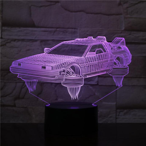 Image of Back To The Future Vehicle Car Novel 3D Illusion Lamp Night Light