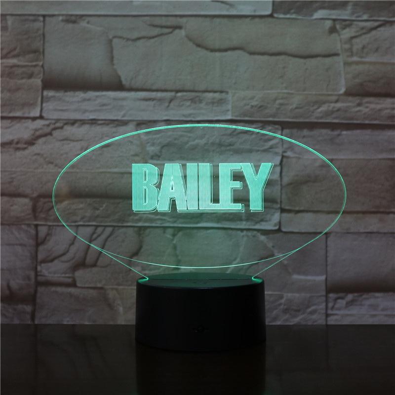 BAILEY Logo 3D Illusion Lamp Night Light