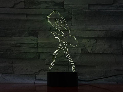 Image of Ballet Dance Pretty 3D Illusion Lamp Night Light
