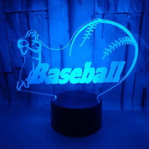 Image of Baseball Boy Athlets 3D Illusion Lamp Night Light