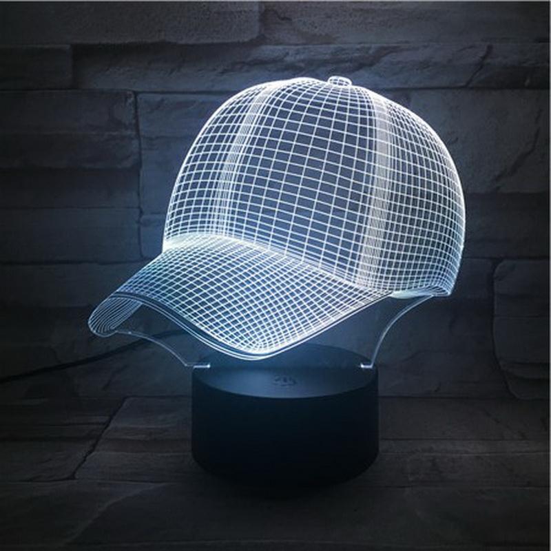 Baseball Cap 3D Illusion Lamp Night Light
