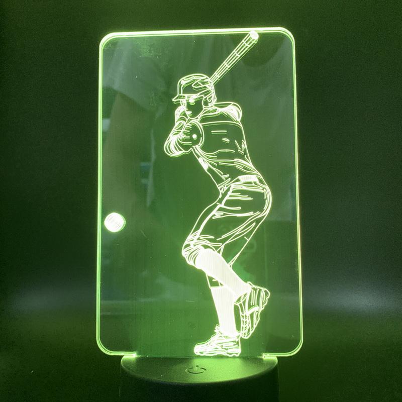 baseball player Sport 3D Illusion Lamp Night Light