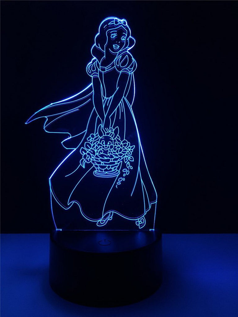 Beautiful Princess Snow White 3D Illusion Lamp Night Light