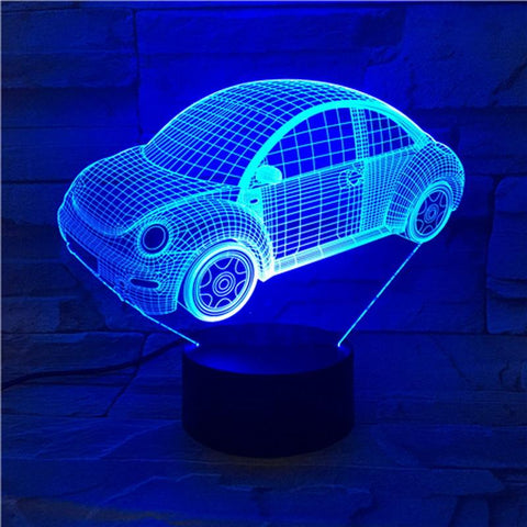Image of Beetle Vintage Car 3D Illusion Lamp Night Light