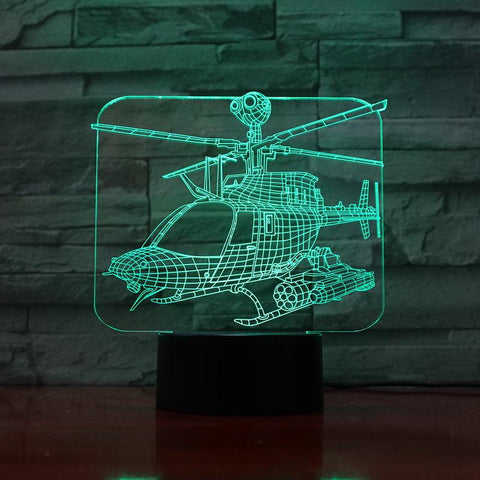 Image of Bell OH-58 Kiowa Warcraft Plane Model 3D Illusion Lamp Night Light
