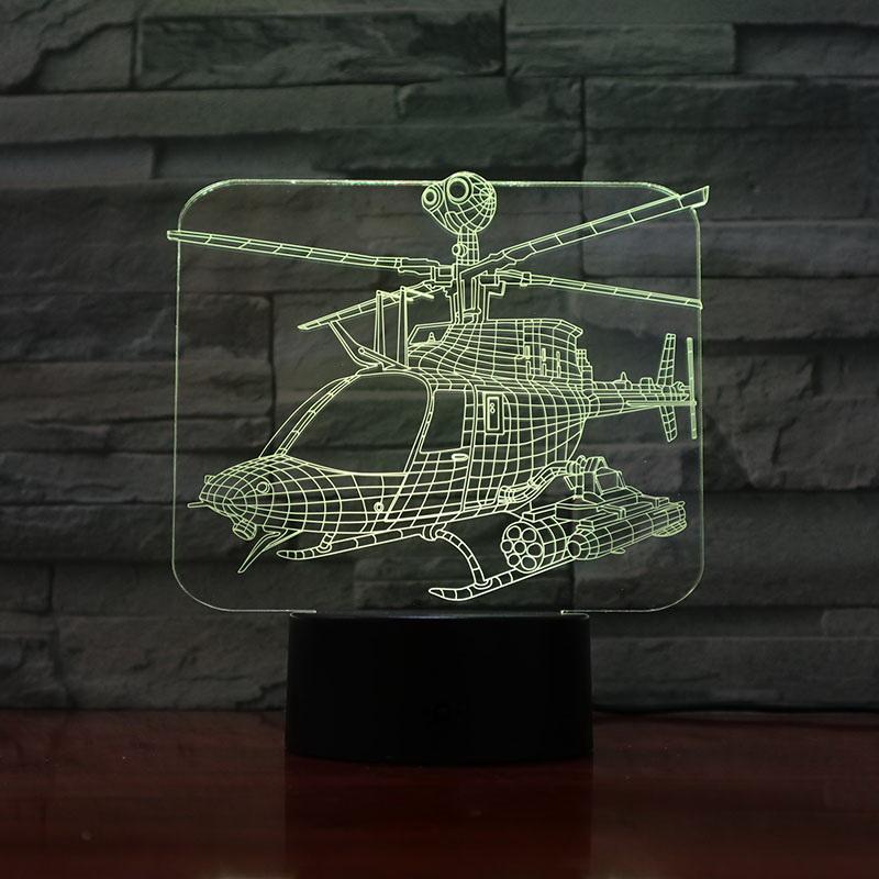 Bell OH-58 Kiowa Warcraft Plane Model 3D Illusion Lamp Night Light