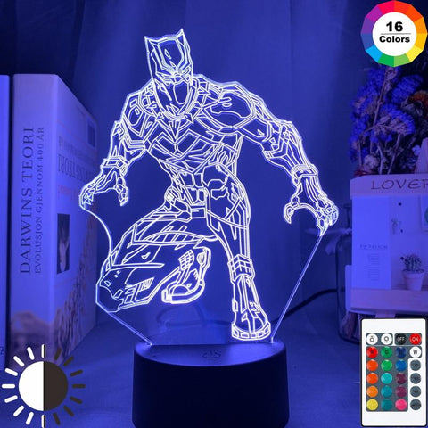 Image of Black Panther Figure 3D Illusion Lamp Night Light