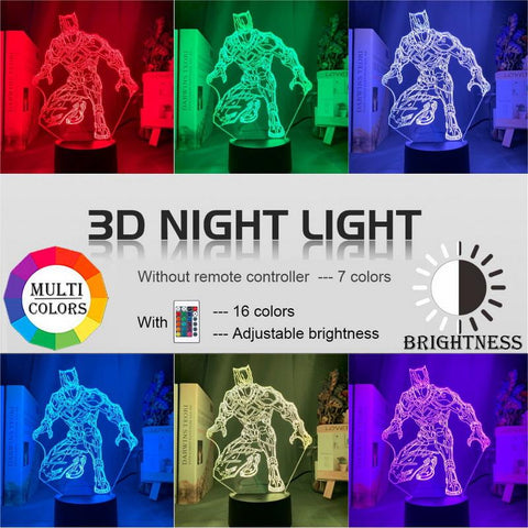 Image of Black Panther Figure 3D Illusion Lamp Night Light