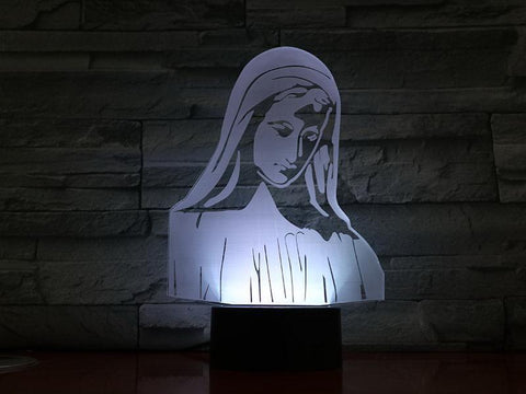 Image of Blessed Virgin Mary Figure 3D Illusion Lamp Night Light