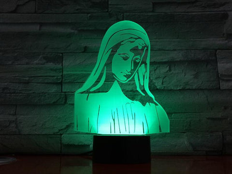 Image of Blessed Virgin Mary Figure 3D Illusion Lamp Night Light