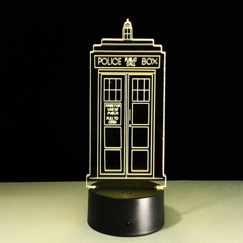 Image of British Police Boxes TARDIS Telephone Kiosk 3D Illusion Lamp Night Light