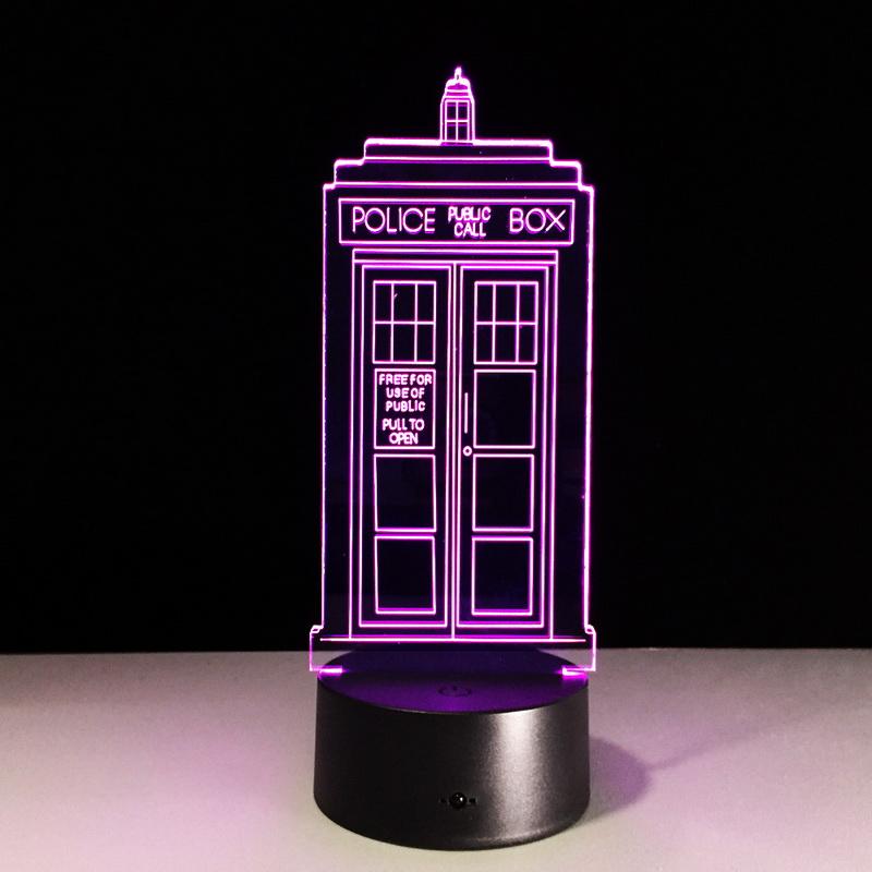 British Police Boxes TARDIS Telephone Kiosk 3D Illusion Lamp Night Light