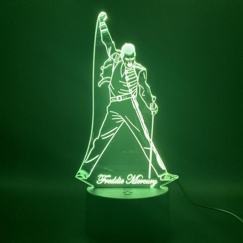 Image of British Singer Freddie Mercury Figure 3D Illusion Lamp Night Light