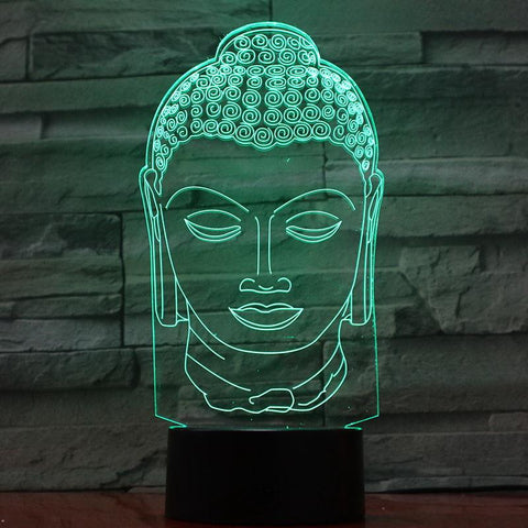Image of Buddha Statue 3D Illusion Lamp Night Light