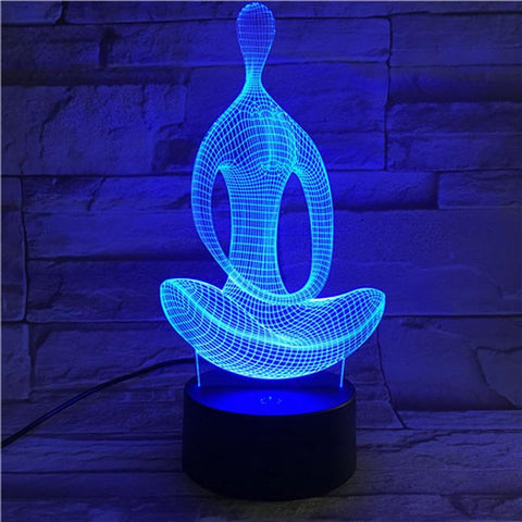 Image of Buddhist Medit 3D Illusion Lamp Night Light