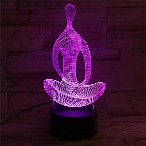 Image of Buddhist Medit 3D Illusion Lamp Night Light