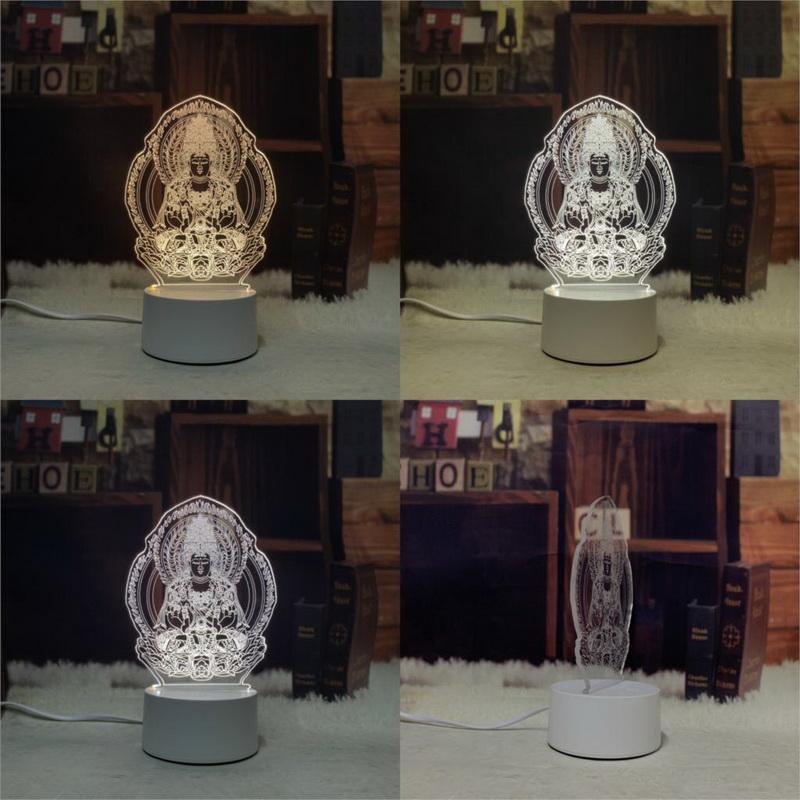 Buddhistic Religion Buddha 3D Illusion Lamp Night Light