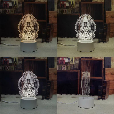 Image of Buddhistic Religion Buddha 3D Illusion Lamp Night Light