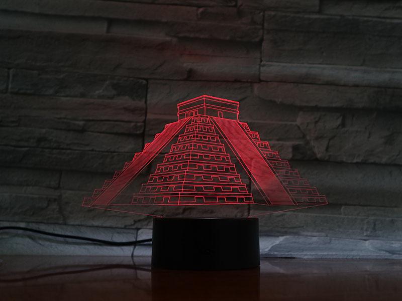Building Mayan Pyramid 3D Illusion Lamp Night Light
