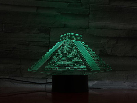 Image of Building Mayan Pyramid 3D Illusion Lamp Night Light