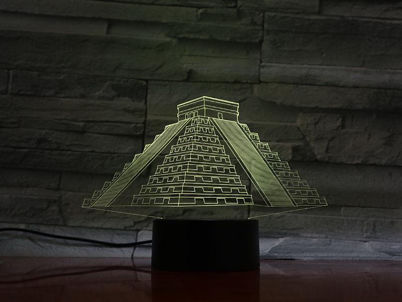 Building Mayan Pyramid 3D Illusion Lamp Night Light