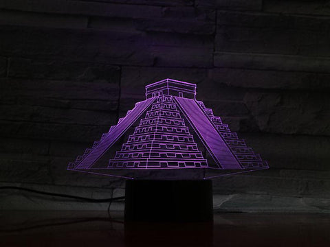 Image of Building Mayan Pyramid 3D Illusion Lamp Night Light