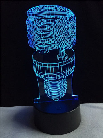 Image of Bulb Style Festive 3D Illusion Lamp Night Light