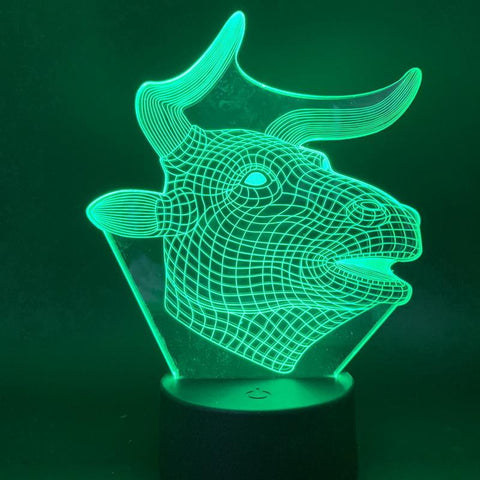 Image of Bull Room 3D Illusion Lamp Night Light