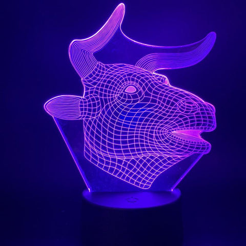 Image of Bull Room 3D Illusion Lamp Night Light