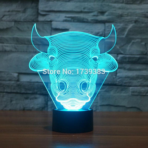 Image of Bull Toro OX 3D Illusion Lamp Night Light