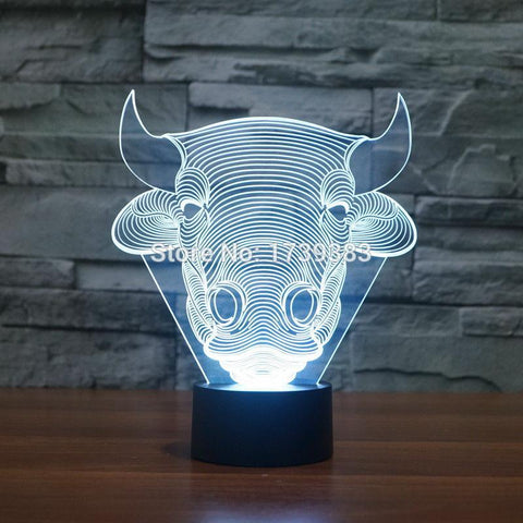 Image of Bull Toro OX 3D Illusion Lamp Night Light