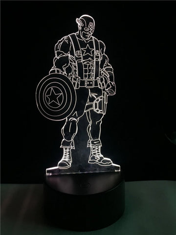 Image of Captain America 01 3D Illusion Lamp Night Light