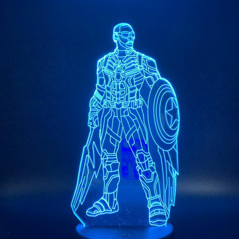 Image of Captain America 3D Illusion Lamp Night Light